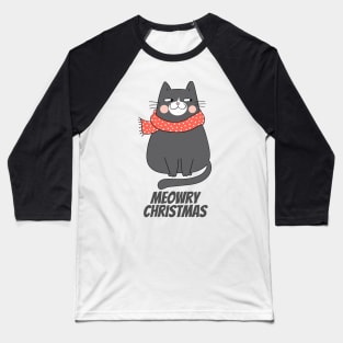 Meowry Christmas - Cute Cat Gifts Baseball T-Shirt